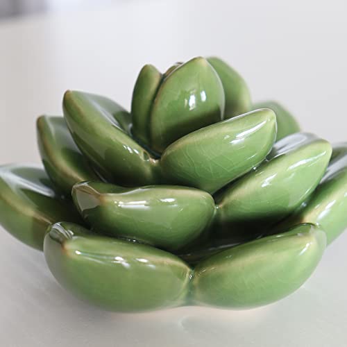 Ceramic Succulent Flower Table Centerpiece (Green 2) - color: Green 2