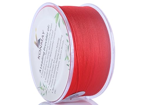 KONMAY 0.6mm Red Nylon Bracelet String for Dream Catchers&Wind Chimes - color: Red, size: Braided 0.6mm