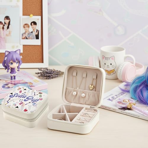 Jewelry Box – Cute Design Storage Case for Rings, Earrings & Travel – Merch, Stickers & Costume Gift