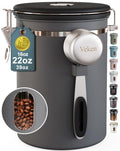 Veken Coffee Canister with Window, Airtight Stainless Steel Container, 22OZ - color: Grey, size: 22 oz