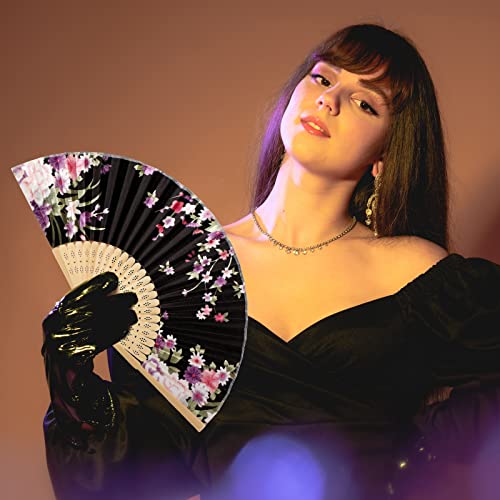 Unittype 24 Pcs Floral Folding Hand Fans for Women, Handheld Fans, Lovely - style: Lovely Style