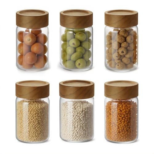 Small Glass Spice Jars, 6‑Pack, 8 fl oz (Approx 240ml) - color: H-lucency, size: 8 fl oz