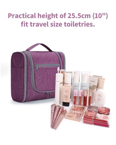 Narwey Large Hanging Travel Toiletry Bag for Women, Makeup Cosmetic Bag - color: AA-Purple, size: Large