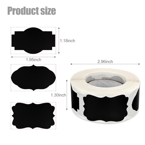 300 Pcs Black Tags Stickers, Label Stickers, Name Tags, Waterproof Blackboard Sticker for Christmas, Presents, Jars, Bottles (Black, 300 Pcs) - color: Black, size: 300 Pcs