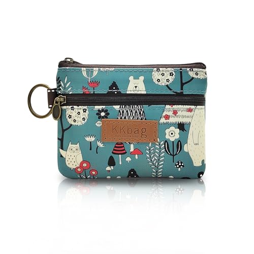 Coin Bag, Waterproof Coin Wallet Small Coin Purse with Zipper and Keyring, Cute Coin Pouch for Women and Girls, Change Purse Mini Storage Bag for Coin, Cards, Keys, Lipsticks (light blue) - color: light blue bear
