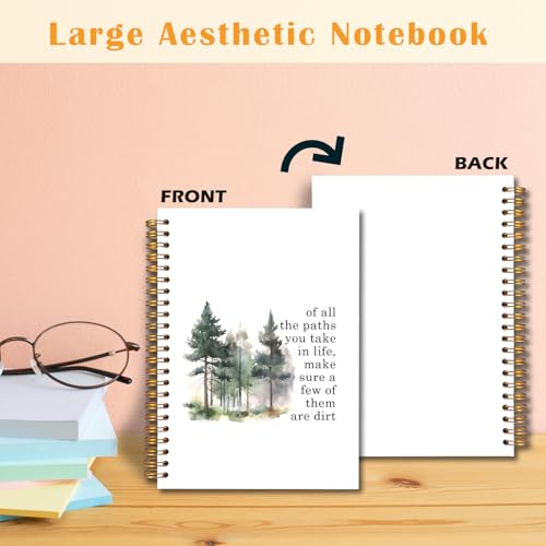 JINYO Adventure Camping Notebook, Inspirational Travel Hiking Notebooks for Note Taking, Camping Lover Gifts Journals for Writing, Hiking Gifts Journal Journaling, Spiral Notebook 5.5x8.3 Inch - color: white Camping Notebook