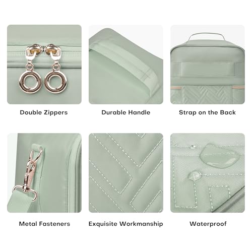 Leudes Nail Bag Polish Organizer Case Holds 42 Bottles & Gel Lamp - color: Sage Green