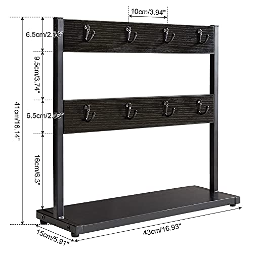 IBUYKE Coffee Mug Holder for Countertop,16 Hook Mug Tree,Black TBJ001B - color: Black, size: no shelf(16 mugs)