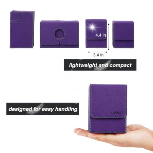 Venssu MTG Deck Box with Commander Display, Fits TCG Cards (Purple＆Green) - color: Purple&Green