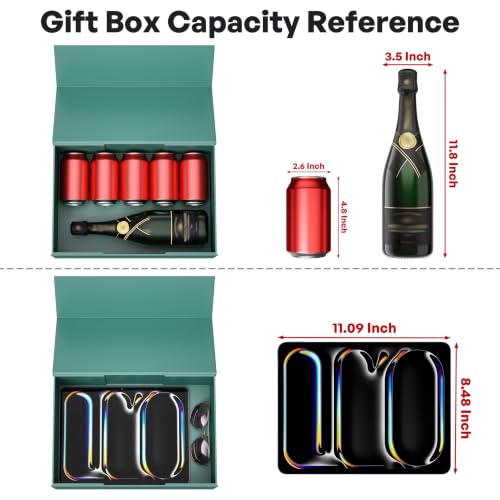 RYDDOY Green Gift Box, 13.8x9.5x4.3'' Large Gift Boxes with Lids - color: Forest Green, size: 13.8 x 9.5 x 4.3 Inch
