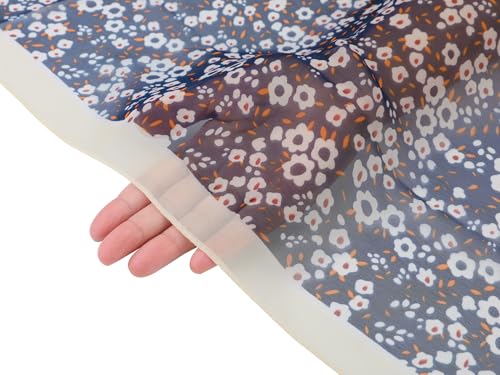 Women's Gypsophila Floral Scarf, Retro Lightweight Silky Sunscreen Head Wrap Neck Scarves for Summer - color: Dark Blue