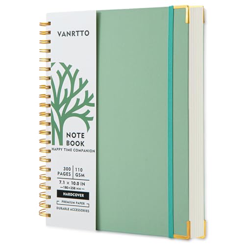 VANRTTO B5 Hardcover Spiral Notebook College Ruled Notebooks for Work Green - color: B5 GREEN, size: 7.1 x 10 IN B5