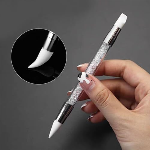 5 Pcs Nail Art Sculpture Pen Dual Tipped Silicone Nail Tools Nail Art Silicone Brushes for Design Nail Carving Drawing Shaping Effect - color: e-5pcs