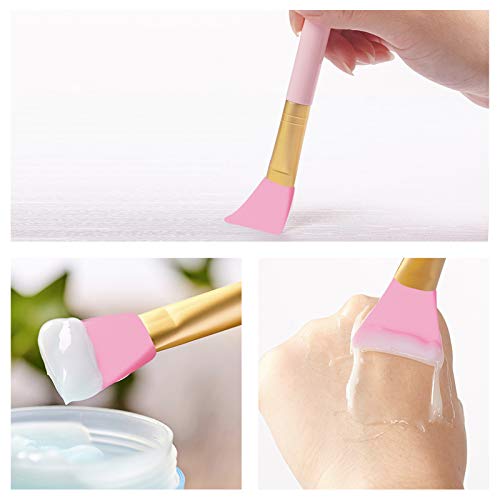 Cuttte 4pcs Silicone Face Mask Applicators, Hairless Facial Brushes for Mud - color: Peach