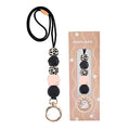 Teacher Lanyards for ID Badges and Keys, Cute Silicone Beaded Lanyard - color: Gold-005