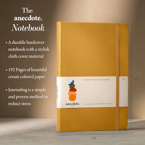 ANECDOTE. Lined Journal Notebook,192 Pages, A5 size: 8.3" x 5.4"| Hardcover - color: Mustard, size: 8.3" x 5.4"
