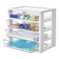 Vtopmart Clear Desktop Organizer, 4-Tier Drawer Storage with Dividers