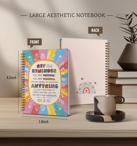 Spiral Notebook for Women-Inspirational Daily Journal For Women Men Friends Gifts On Birthday Christmas Mother's Day,Reminder Who You are Gold Spiral Bound Hardcover,5.8"x8.3" - color: Your reminder