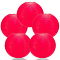 PaperLanternStore.com (5-Pack) 12 Inch Red Fine Line Premium Even Ribbing Paper Lantern, Extra Sturdy - color: Red Fine Line (5-pack), size: 12 Inch