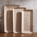 Famiware Serving Platters Set of 3 Sizes - Rectangular, Cinnamon Brown - color: Cinnamon Brown