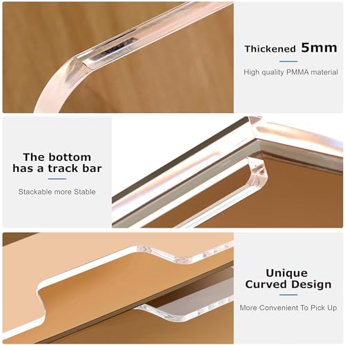 2 Pack-Stackable Paper Letter Tray Enlarged A4 File Desk Organizer Acrylic - style: Enlarged 2 Tier Trays