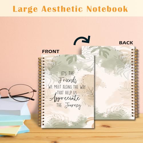 JINYO Boho Friend Gifts Notebook, Gifts for Best Friend Journal, Friendship Gift Journal, It's the Friends We Meet Along the Way That Help Us Appreciate the Journey Spiral Notebooks 5.5x8.3 Inch - color: white Boho Friend Notebook