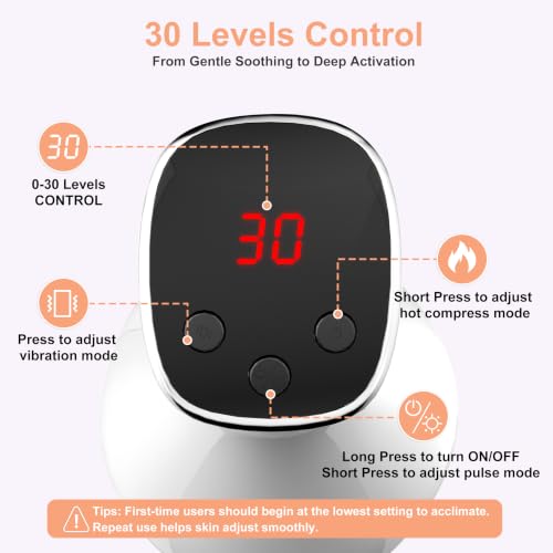 Lymphatic Drainage Massager & Anti Cellulite Massage Tool,Fascia Blaster for Reduce Stretch Marks for Legs, Arms & Belly,Body Sculpting Machine with Microcurrent & Red-Light & Heat & Vibration