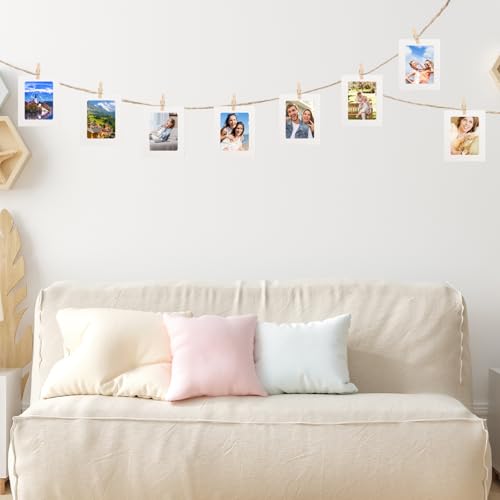 30Pcs 4x5Inch White Paper Photo Frames with String & Clips - color: White, size: 4x5inch