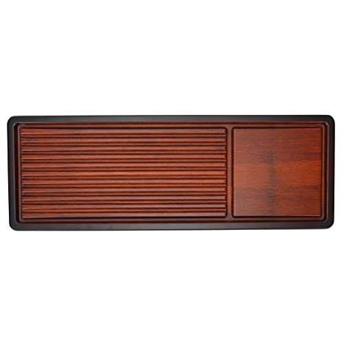 Fdit Tea Tray, Chinese Kung Fu Tea Serving Tray with Drainage Design 15.6 x 5.5 inch Tea Table Set for Home Office Kitchen