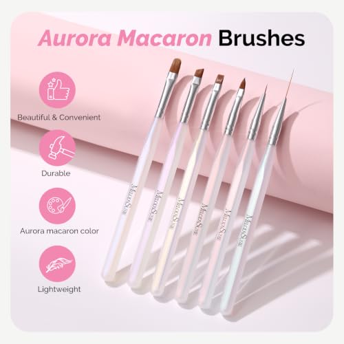 MelodySusie Nail Art Brushes Set 6pcs - size: 6 PCS Brushes