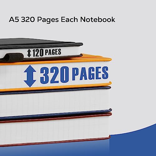 FOCUS DAY Thick Notebook Journal, Leather A5 Notebooks College Ruled 320 Pages Lined Paper Notebooks, Hardcover Journal Notebook for Writing Women and Men, 5.7'' X 8.4'', Dark Blue - color: 1.Blue, size: A5
