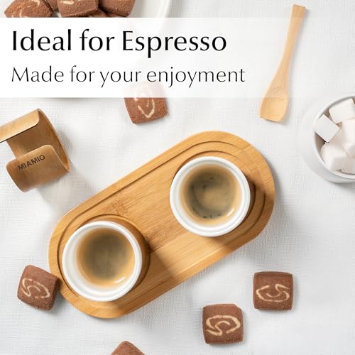 MIAMIO – Espresso Cups Set of 4 (3.5oz) Japanese Tea Cups Ceramic (White) - color: White
