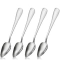 Grapefruit Spoon Serrated Edge Stainless Steel Grapefruit Utensil Tool Dessert Spoons for Citrus Dessert Kiwi Melon Lime Pitaya Apple Puree (4PCS)