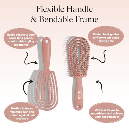 Kitsch Flexi Flow Detangler Brush, Hair Brushes For Women - Terracotta - color: Terracotta, size: 1 pc