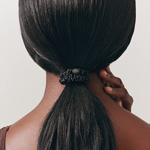 SLIP Silk Hair Ties, Basics Skinny Scrunchies, Set of 3 | Anti-Damage - color: Basic