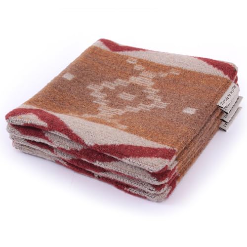 RUTH&BOAZ Wool Blend Ethnic Inca Pattern Fabric Coasters/for Camping, Parties/Set of 4/4" Square (Q-b)