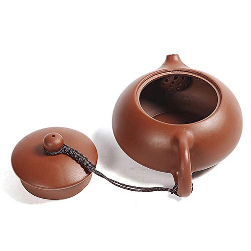 Queena Yixing Purple Clay Tea Set, Kung Fu Teapot with 4 Cups & Travel Bag