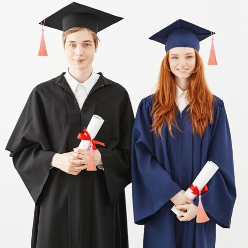 50Pcs 5 Inch Bulk Bookmark Tassel Kit for Graduation, Keychain(Pink Orange) - color: Pink&orange