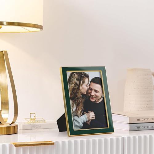 eletecpro 4x6 Enamel Picture Frame with Real Glass Cover, Green, 2-Pack - color: Green, size: 4x6