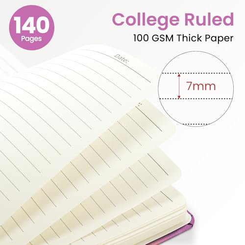 ZOTIA Lined Spiral Journal for Women, A5 Pretty Hardcover Notebook for Work, School & Office Writing, Aesthetic Writing Journal College Ruled, 140 Pages, 5.8" x 8.3", Twilight Bloom - color: A-Twilight Bloom