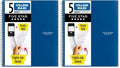 Five Star Spiral Notebook + Study App, 5 Subject, College Ruled Paper, 8-1/2" x 11", Fights Ink Bleed, Water Resistant Cover, Pacific Blue (73635), 200 Sheets (Pack of 2) - color: Blue, size: 1 Count (Pack of 2)