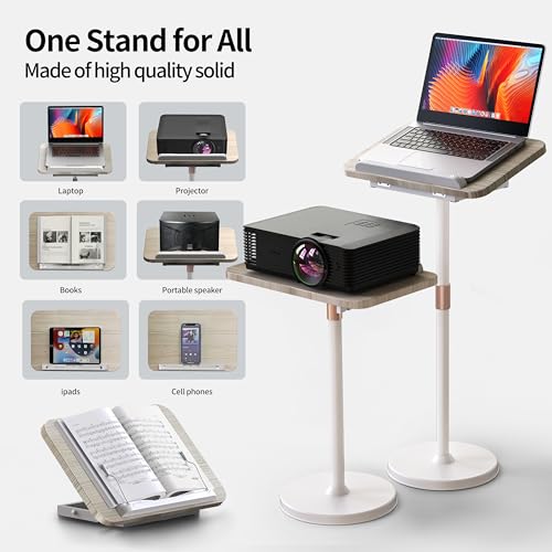 2-in-1 Floor & Desktop Book Stand with Large 16.5"x11.8" Wood Panel - color: White