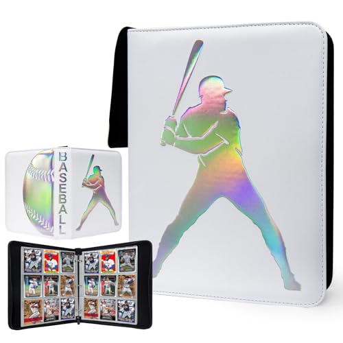 900 Pockets Baseball Card Binder, Laser Silver Hot Stamping Cover,KQ74 - color: Dazzling Baseball-900