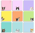 9 Pads Cute Cat Sticky Notes 3X3 Funny Post it Notes Notepads - color: Cat