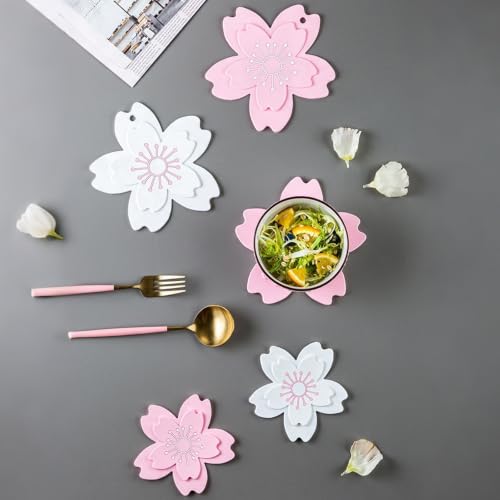 Kawaii Coasters Pink Office Desk Accessories Cherry Blossom Desk Home Decor - size: Small Cherry Blossom 2pcs