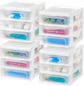 IRIS USA 4-Pack 3-Drawer Small Desktop Organizer, Stackable, White - color: White, style: Small - 4 Pack