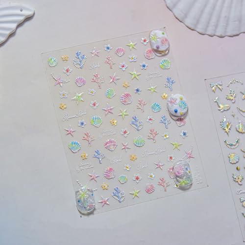 5D Embossed Under The Sea Stickers for Nail Art, Jelly Fish (to5074) - style: to5074