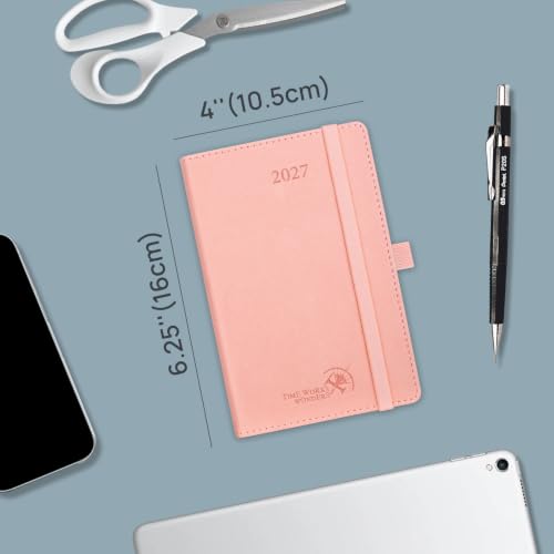 POPRUN Pocket Calendar 2027 for Purse, Weekly & Monthly Planner Pocket Size - color: Burgundy, size: Pocket-4" x 6.25", style: Calendar Year 2027