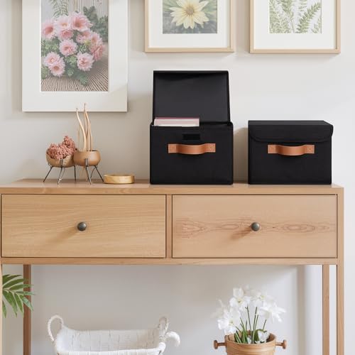 GRANNY SAYS Memory Keepsake Storage Box, Fabric Storage Bins with Lids - color: Black, size: Small