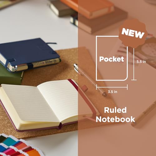 SAKURA Ruled Pocket Journal Notebook, Black, Cinder & Amber, 3 Count - color: Black, Cinder & Amber